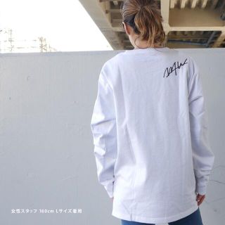 ダブルティー(WTW)のラスト1点　WTW BACK LOGO ロンT  白色Lサイズ(Tシャツ/カットソー(七分/長袖))