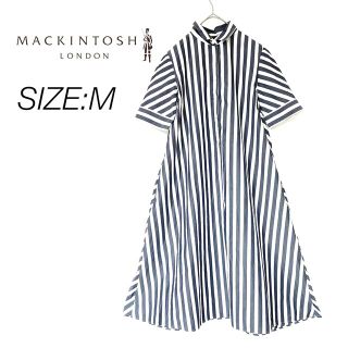 マッキントッシュ(MACKINTOSH)の【美品】マッキントッシュロンドン ストライプ ワンピース サイズ38 三陽商会(ロングワンピース/マキシワンピース)