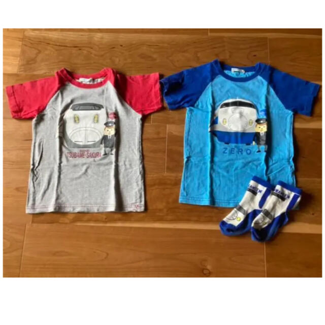 おまけ付！2枚セット　半袖Tシャツ　新幹線　120 キッズ/ベビー/マタニティのキッズ服男の子用(90cm~)(Tシャツ/カットソー)の商品写真