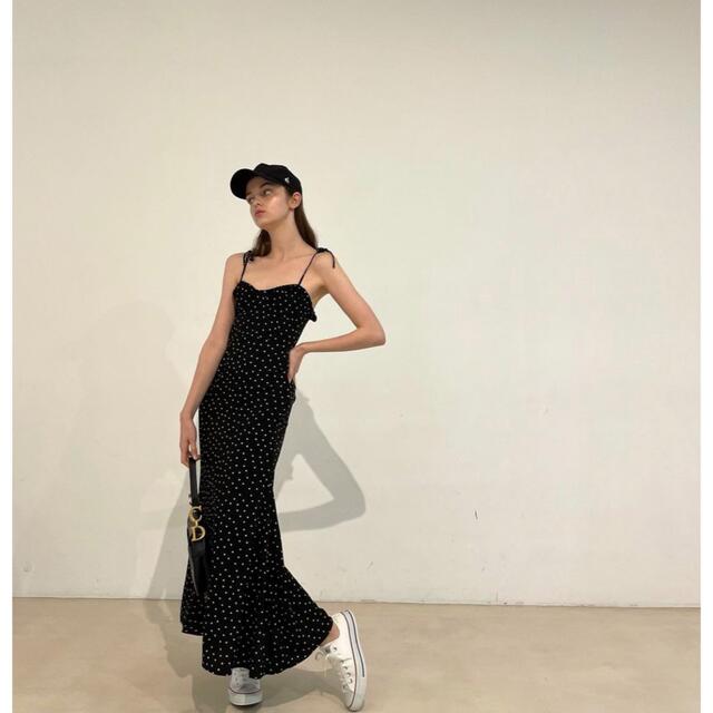 épine - ribbon mermaid maxi dress chiffon dotの通販 by hiii ...