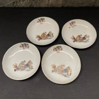 豆皿 取り皿 小皿 骨董 明治 大正 アンティーク レトロ 4客 2/4(食器)