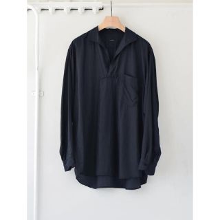 「COMOLI 22SS ウールシルクスキッパーシャツ ネイビー サイズ3 ...