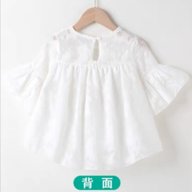 キッズ トップス ブラウス スリーブシフォンシャツ 90cm ベイブビレッジ キッズ/ベビー/マタニティのキッズ服女の子用(90cm~)(ブラウス)の商品写真