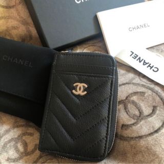 シャネル(CHANEL)の5日まで値下げ☆CHANEL ジップコインケースシェブロン   レア(コインケース)