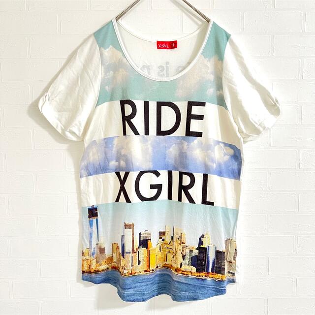 X-girl(エックスガール)のXGIRL Tシャツ チュニック タンクトップレイヤード風 裾ラウンド ゆるダボ レディースのトップス(Tシャツ(半袖/袖なし))の商品写真