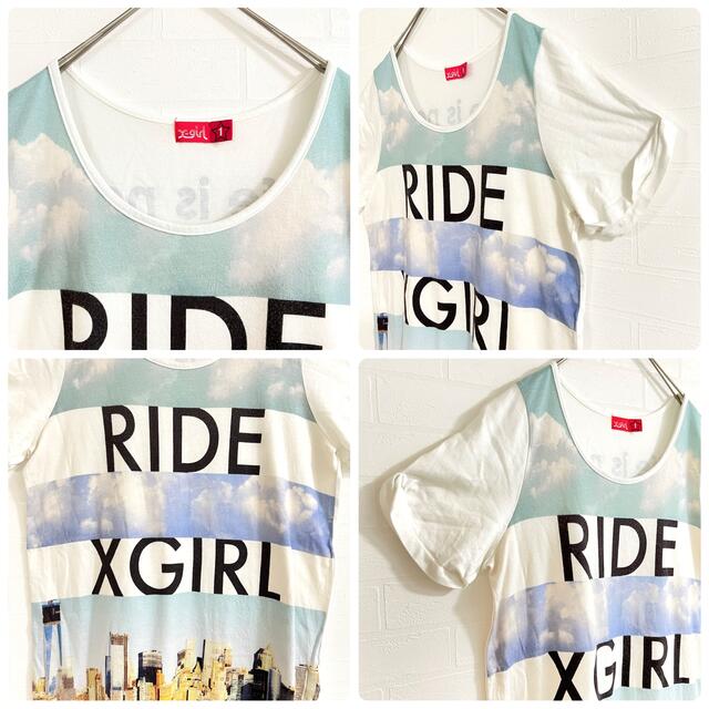 X-girl(エックスガール)のXGIRL Tシャツ チュニック タンクトップレイヤード風 裾ラウンド ゆるダボ レディースのトップス(Tシャツ(半袖/袖なし))の商品写真