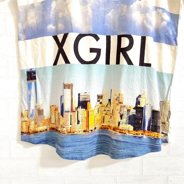 X-girl(エックスガール)のXGIRL Tシャツ チュニック タンクトップレイヤード風 裾ラウンド ゆるダボ レディースのトップス(Tシャツ(半袖/袖なし))の商品写真