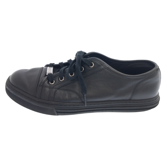 ブラック Gucci - GUCCI グッチ ロゴプレートレザーローカット