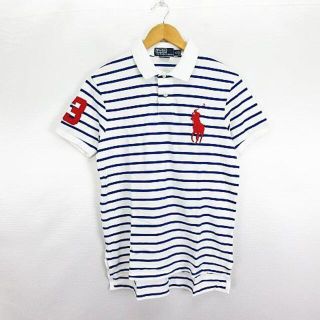 ポロラルフローレン(POLO RALPH LAUREN)のポロ バイ ラルフローレン ポロシャツ 半袖 ボーダー L ホワイト×ブルー(ポロシャツ)