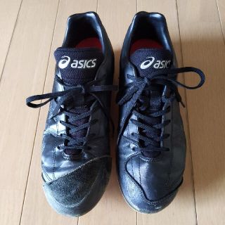 アシックス(asics)のアシックスasics野球スパイク24cmブラック使用品(シューズ)