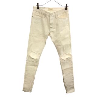 フィアオブゴッド(FEAR OF GOD)のFEAR OF GOD フィアオブゴッド Fourth Collection Selvedge Denim Vintage Jean フォースコレクションセルビッジクラッシュ加工デニムパンツ ジーンズ ホワイト(デニム/ジーンズ)