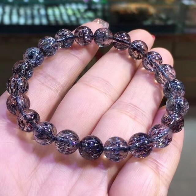 高級】フラワー パープルルチル スーパーセブン ブレスレット8.3mm