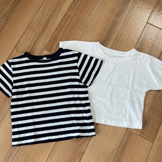 MUJI (無印良品)(ムジルシリョウヒン)の無印良品　ボーダーTシャツのみ　サイズ80 キッズ/ベビー/マタニティのベビー服(~85cm)(Ｔシャツ)の商品写真