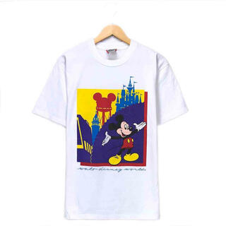 ディズニー(Disney)の90年代 USA製 ミッキー ビンテージ プリント Tシャツ S(Tシャツ/カットソー(半袖/袖なし))