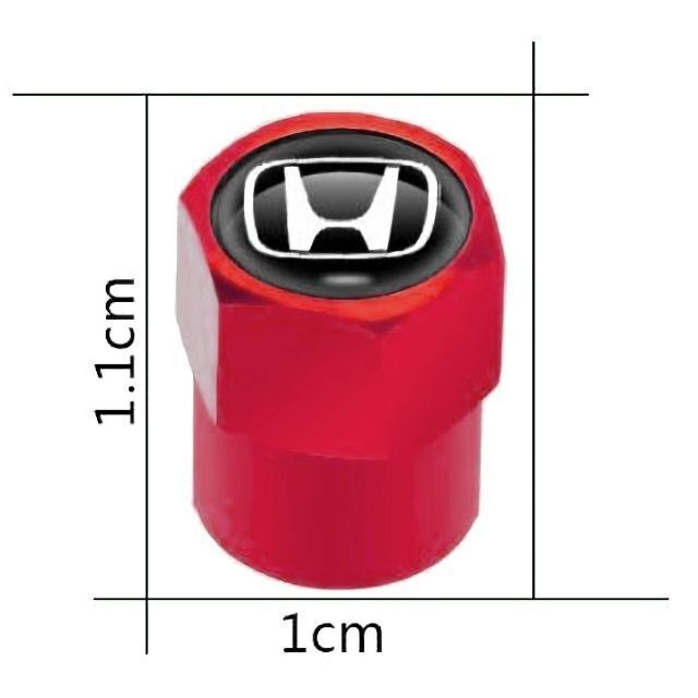ホンダ(ホンダ)のホンダ タイヤバルブ エアーバルブ キャップ 赤 (4個セット) 自動車/バイクの自動車(ホイール)の商品写真