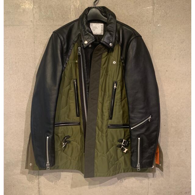 sacai レザー　ライダース　ジャケット