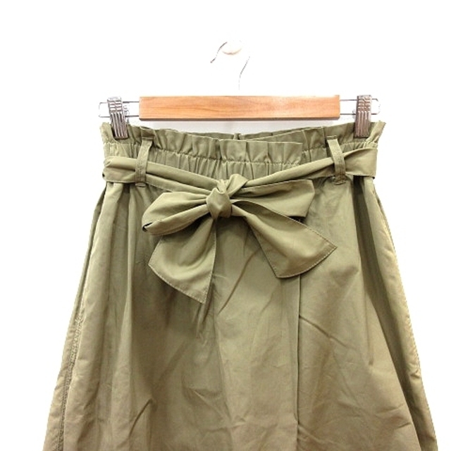 MACPHEE(マカフィー)のマカフィー MACPHEE トゥモローランド フレアスカート ひざ丈 カーキ レディースのスカート(ひざ丈スカート)の商品写真