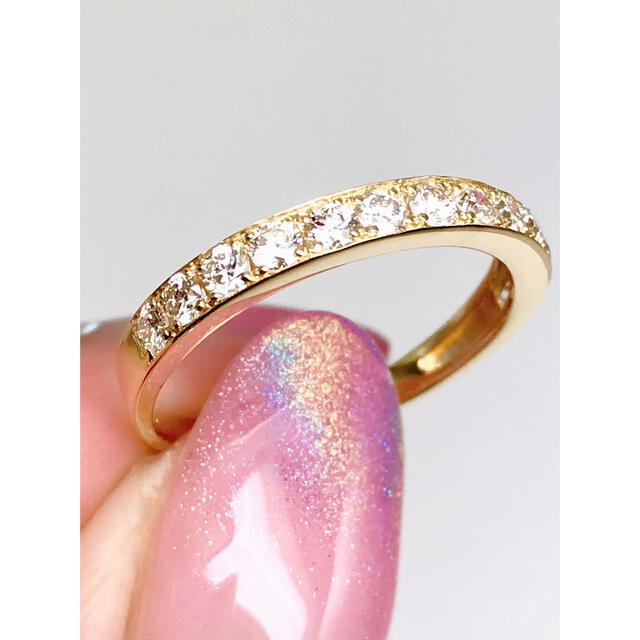 0.50ct  上質天然ダイヤモンド　K18 エタニティリング レディースのアクセサリー(リング(指輪))の商品写真