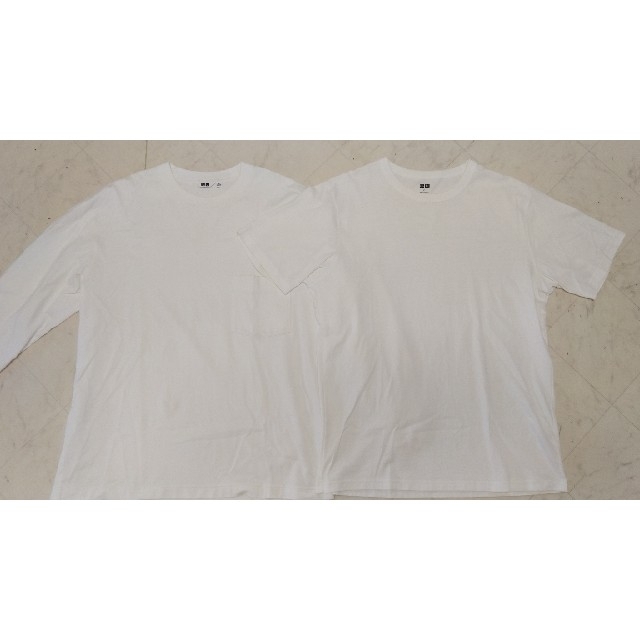 UNIQLO(ユニクロ)のセット　ユニクロ　Tシャツ　ロンT　ロングスリーブ　ポケットT　ホワイト　XL メンズのトップス(Tシャツ/カットソー(半袖/袖なし))の商品写真