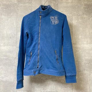 ディーゼル(DIESEL)のDIESELディーゼル エンブレム刺繍スウェットライダースジャケット レディース(ライダースジャケット)