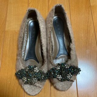 マルニ(Marni)のMarniマルニ　ビジュー付きフラットシューズ(バレエシューズ)