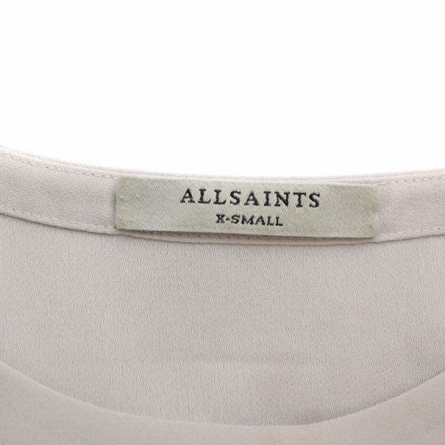 All Saints(オールセインツ)のオールセインツ Aラインノースリーブワンピース ひざ丈 リボン XS ベージュ レディースのワンピース(ひざ丈ワンピース)の商品写真