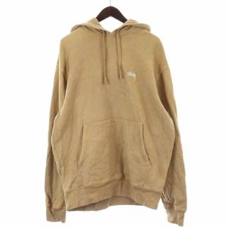 ステューシー(STUSSY)のステューシー STUSSY パーカー プルオーバー 長袖 裏起毛 L ベージュ(パーカー)