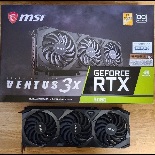 MSI RTX 3080 非LHR No LHR Ventus 3X スマホ/家電/カメラのPC/タブレット(PCパーツ)の商品写真