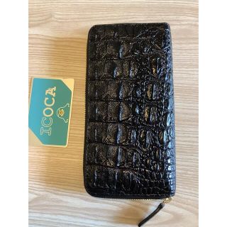 本物 新品 》 クロコダイル クロコ 鰐 男女兼用 長財布 ブラック 63の