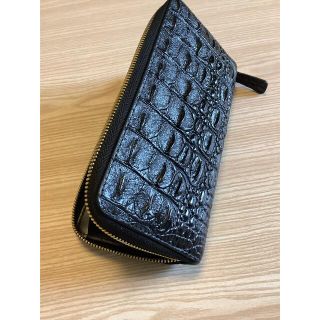 本物 新品 》 クロコダイル クロコ 鰐 男女兼用 長財布 ブラック 63の