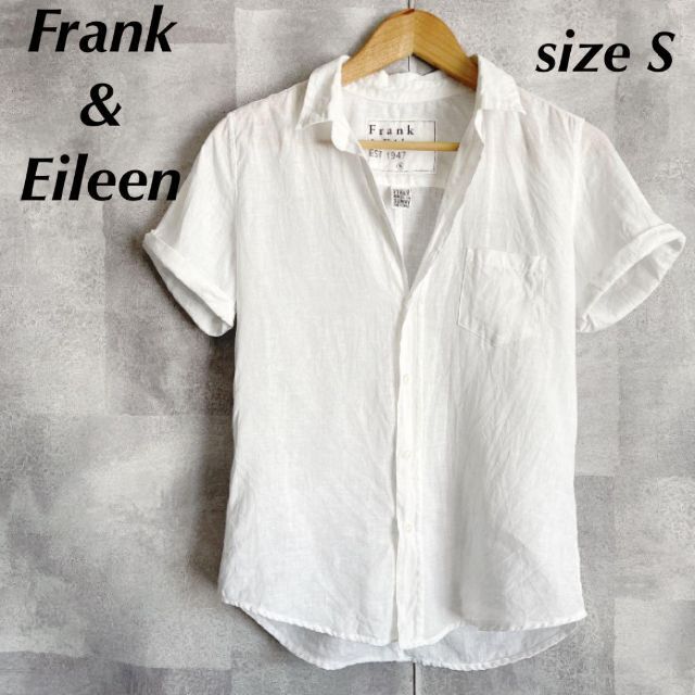 Frank&Eileen(フランクアンドアイリーン)の【リネン100%】Frank&Eileen 半袖シャツ 開襟 ホワイト S レディースのトップス(シャツ/ブラウス(半袖/袖なし))の商品写真