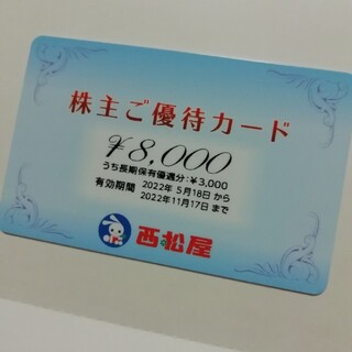 最新▪西松屋株主優待カード　8000円