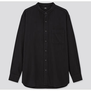 ユニクロ(UNIQLO)のUNIQLO◆フランネルスタンドカラーシャツ(黒)XL(シャツ)