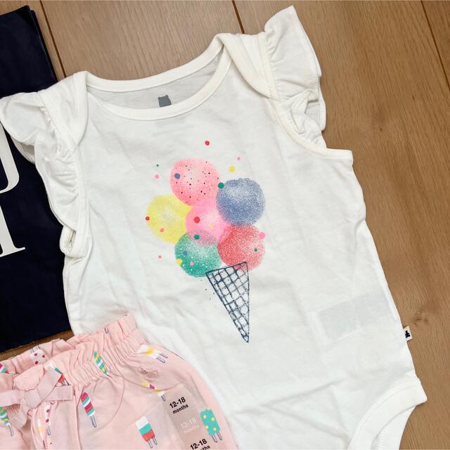 babyGAP(ベビーギャップ)の新品★baby gapロンパース＆かぼちゃパンツ80 女の子　夏　ブルマ　半袖 キッズ/ベビー/マタニティのベビー服(~85cm)(ロンパース)の商品写真