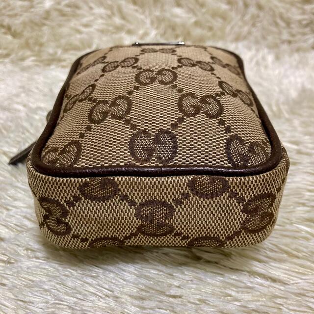 Gucci(グッチ)の美品✨グッチ シガレットケース 化粧ポーチ GGキャンバス レザー ブラウン レディースのファッション小物(ポーチ)の商品写真