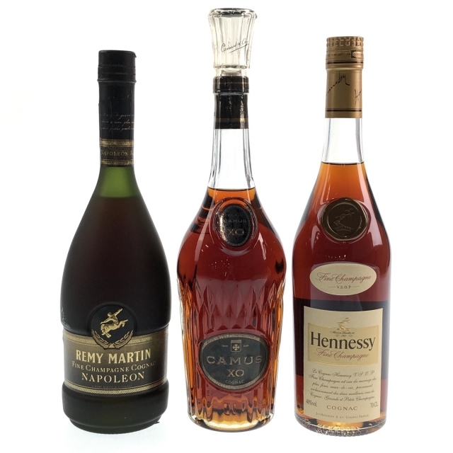 バイセルブランデーセット3本 REMY MARTIN CAMUS Hennessy コニャック