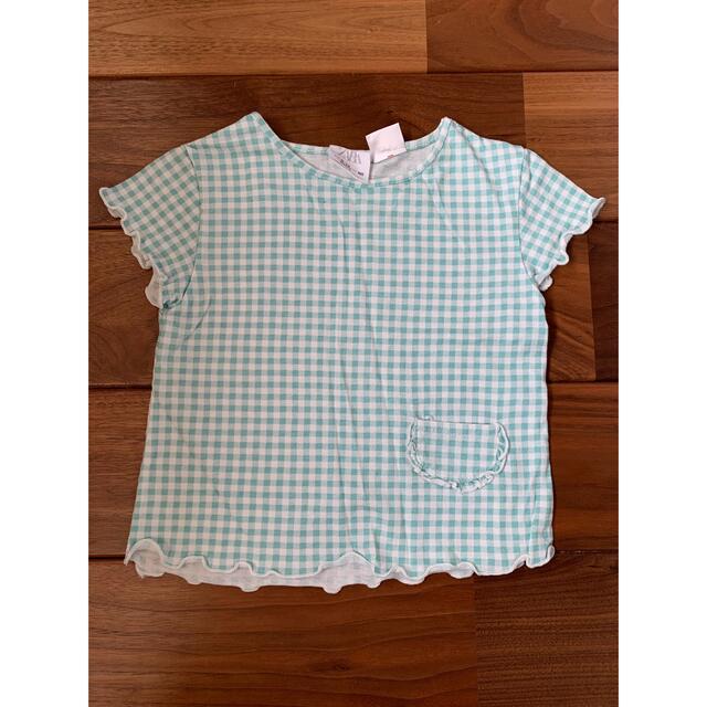 ZARA KIDS(ザラキッズ)のZARAキッズ  リネンサロペット ショートパンツ フリルtシャツ 3点set♡ キッズ/ベビー/マタニティのキッズ服女の子用(90cm~)(Tシャツ/カットソー)の商品写真