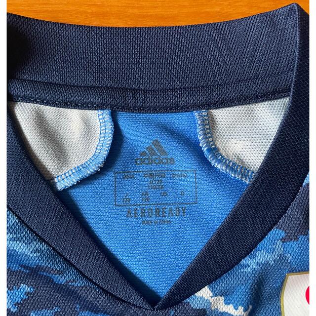 adidas(アディダス)のサッカー日本代表ユニフォーム　上下セット130 キッズ/ベビー/マタニティのキッズ服男の子用(90cm~)(Tシャツ/カットソー)の商品写真