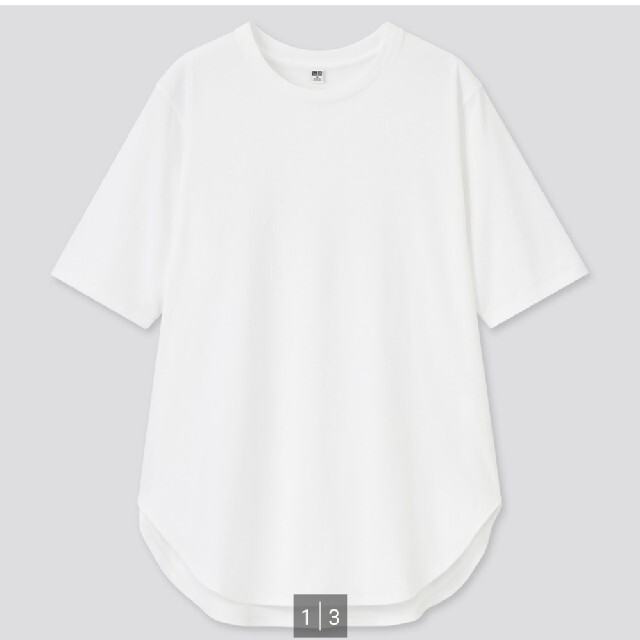 UNIQLO(ユニクロ)のスムースコットンラウンドヘムロングT レディースのトップス(Tシャツ(半袖/袖なし))の商品写真