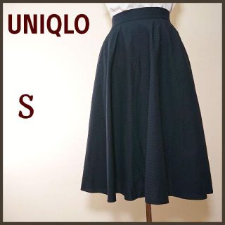 ユニクロ(UNIQLO)の春夏/ユニクロ/フレアスカート/シアー/透け感/ネイビー/膝丈/無地/S(ロングスカート)