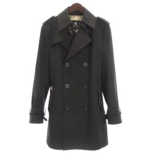 バーバリーブラックレーベル(BURBERRY BLACK LABEL)のバーバリーブラックレーベル トレンチコート ミディアム丈 裏ノバチェック 黒 M(トレンチコート)