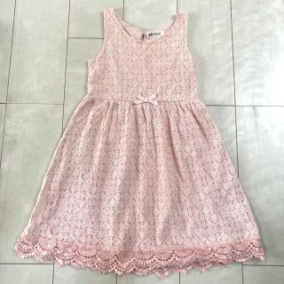 エイチアンドエム(H&M)の130 H&M サーモンピーク　レース　ワンピース  子供服(ワンピース)