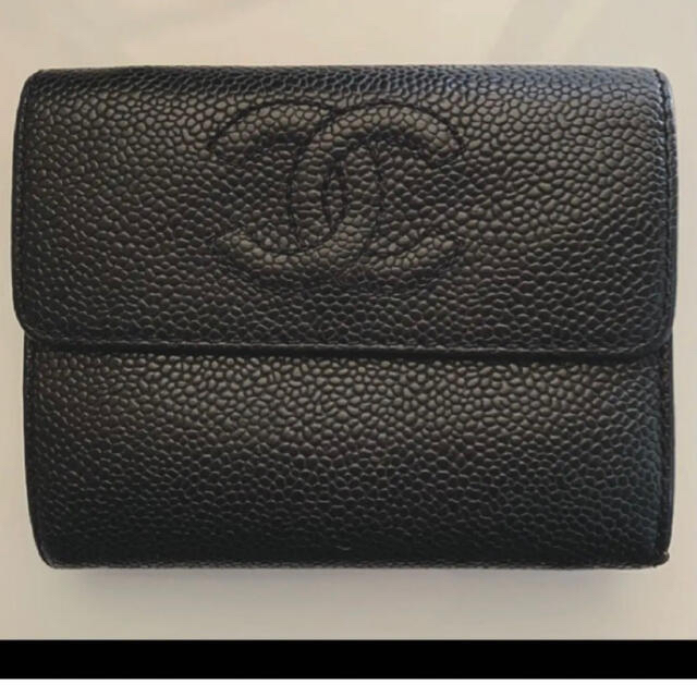 ヴィンテージ希少✳︎CHANEL✳︎ ココマーク　キャビアスキン　財布