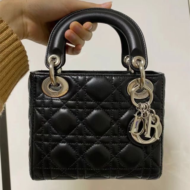 Dior レディディオール ミニ ハンドバッグ シルバー金具