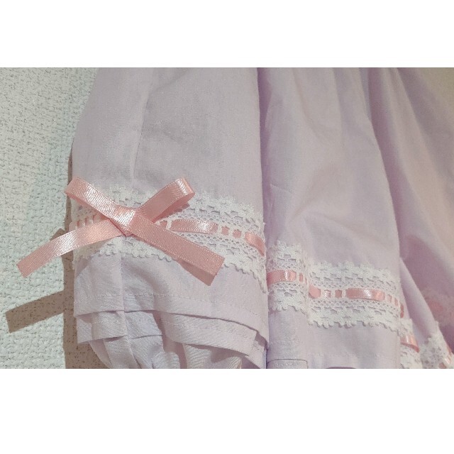 Angelic Pretty(アンジェリックプリティー)のハンドメイド♪リボンとピンタックのライラック×ピンクドロワーズ ハンドメイドのファッション小物(その他)の商品写真