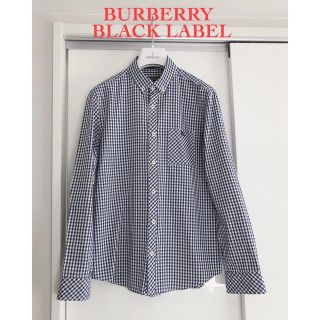 バーバリーブラックレーベル(BURBERRY BLACK LABEL)の【バーバリーブラックレーベル】ネイビー/ギンガムチェック/サイズ2/M(シャツ)