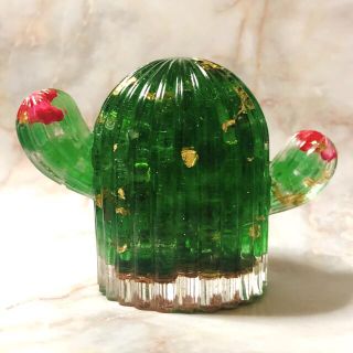 元気パワー✨さぼちゃん🌵オルゴナイト✨(インテリア雑貨)