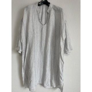 ネストローブ(nest Robe)の【美品】ネストローブ♡リネンストライプチュニック(チュニック)