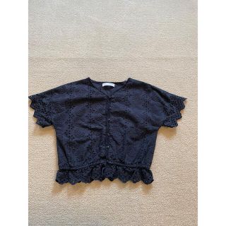 ザラキッズ(ZARA KIDS)のザラ　ザラキッズ　ブラック　トップス　レース(シャツ/ブラウス(半袖/袖なし))