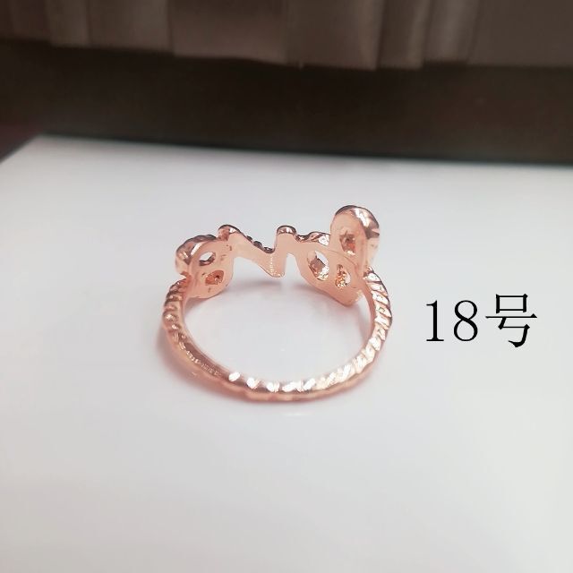 tt18021閉店セールリング18号リングピンクゴールド色ファッションリング レディースのアクセサリー(リング(指輪))の商品写真